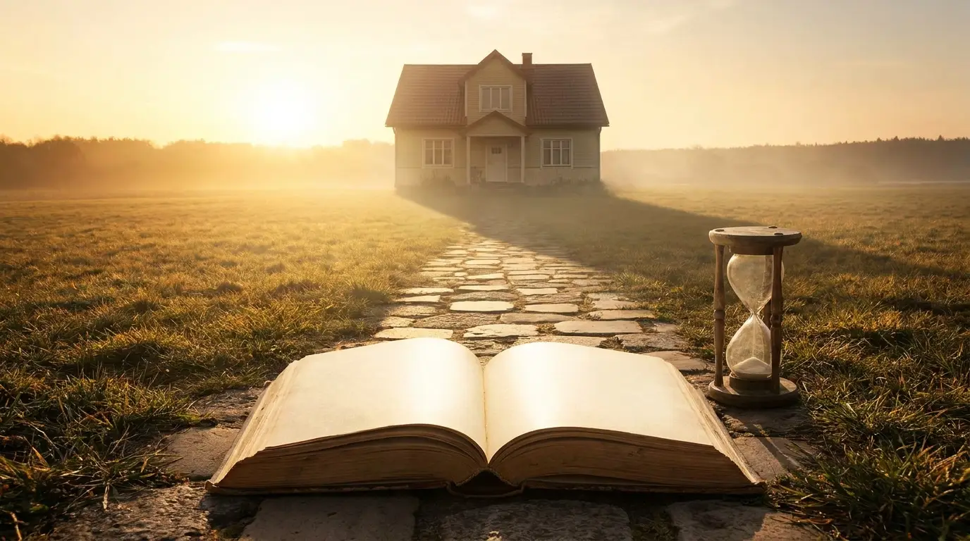 A home at sunrise along an open path — the options when a term life policy expires
